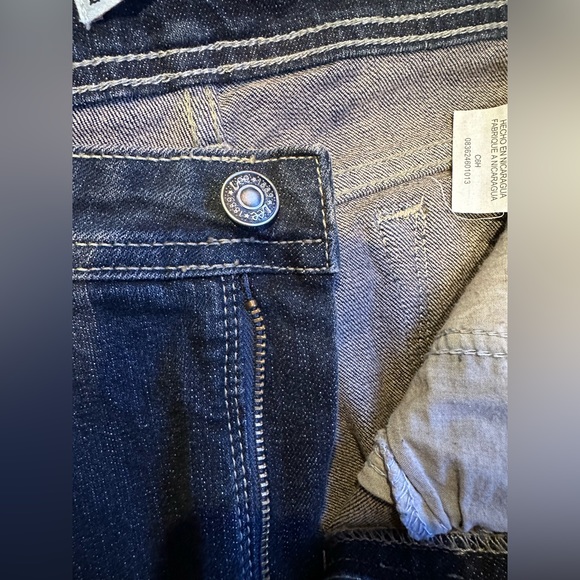 Lee Mid Rise Boot Cut Low Waist Wide Leg Blue Jeans Sz P12 Visible White Thread - Picture 6 of 12